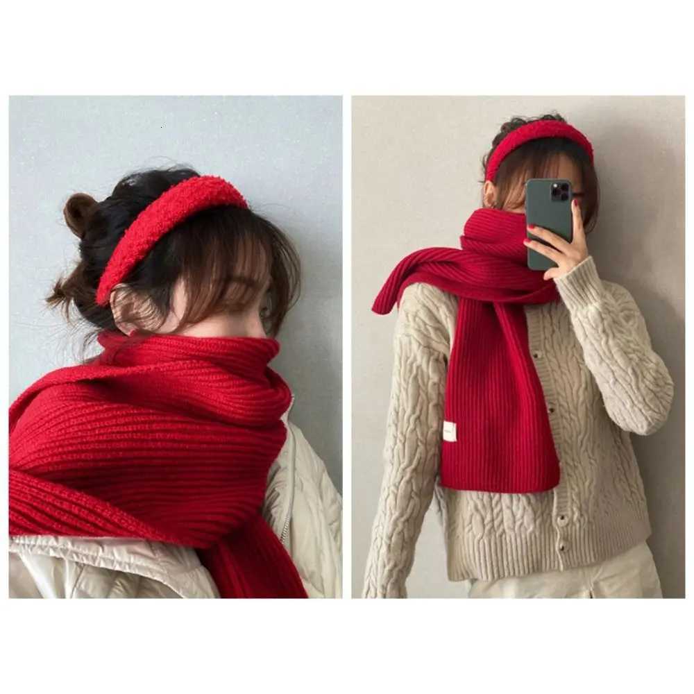 Winter Fashion Solid Color Knitted Scarf Thicken Neck Cover Women Scarf Windproof Long Scarves Women MenXJ250905