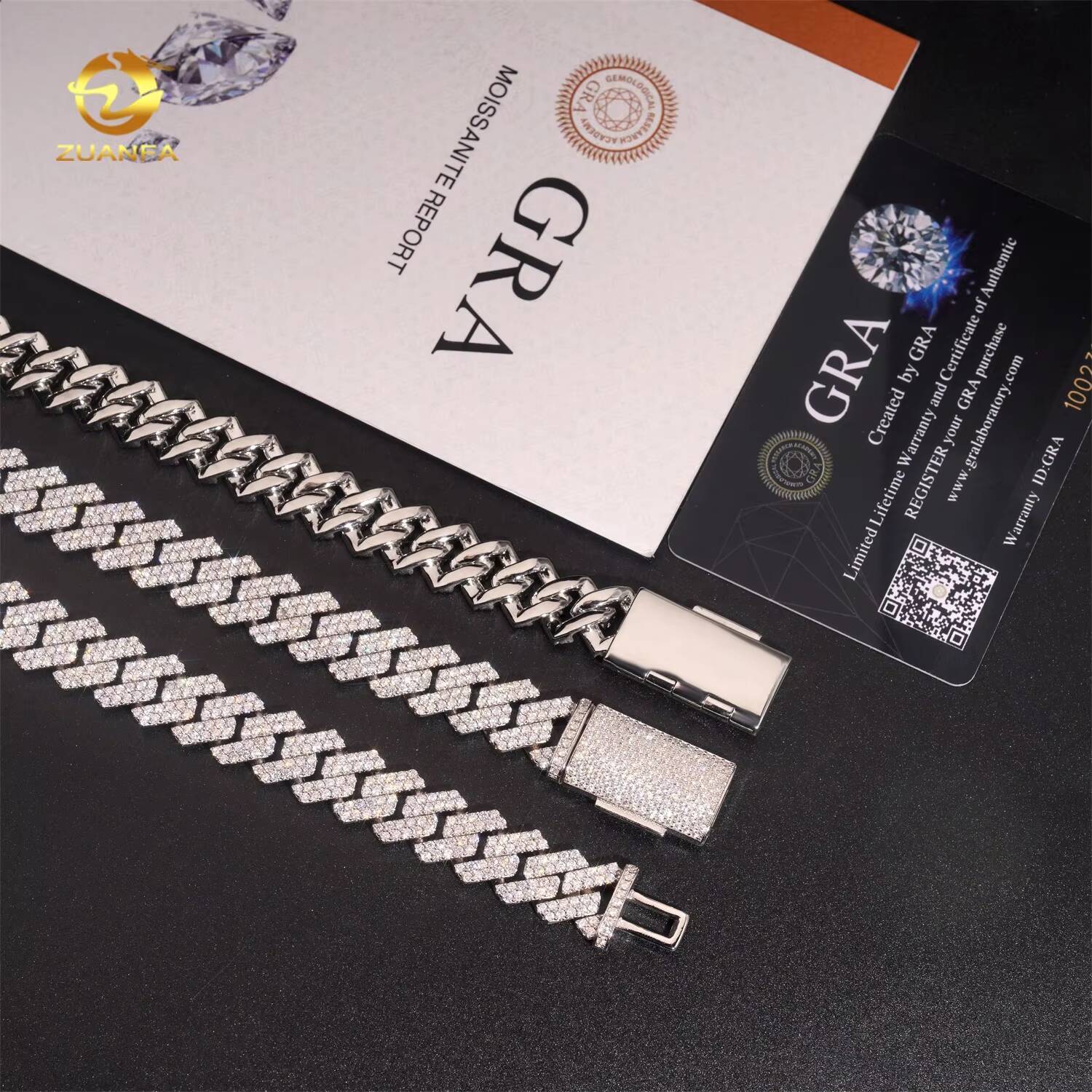 Pass Diamond Tester Hip Hop Jewelry Iced Out Necklace VVS Moissanite 925 Silver Cuban Link Chain
