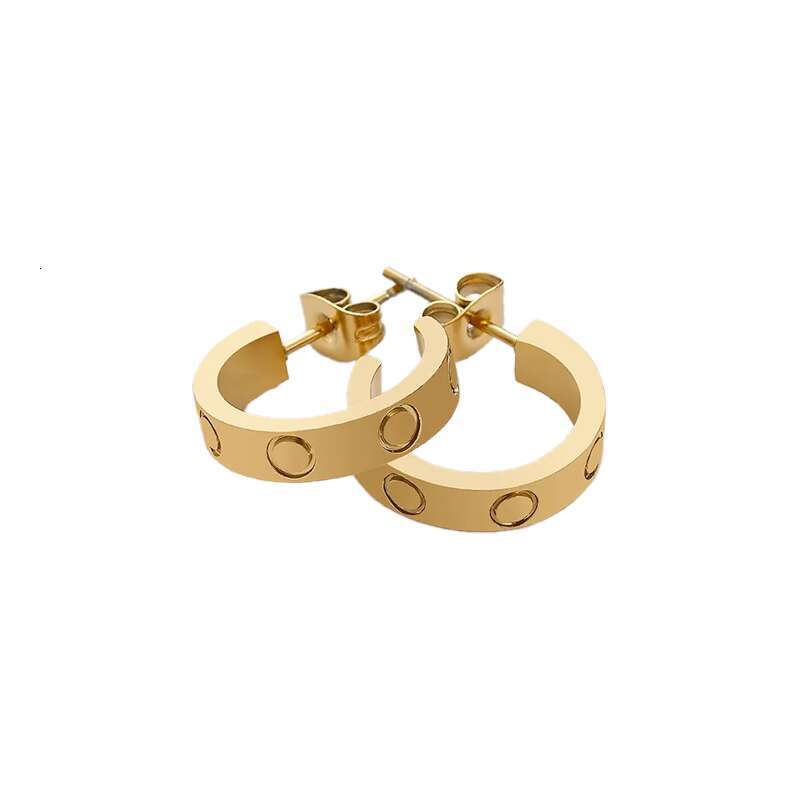 High edition ear Cuff Charms Ladies Stud Piercing engraved Titanium Steel jewelry Love earrings for Women