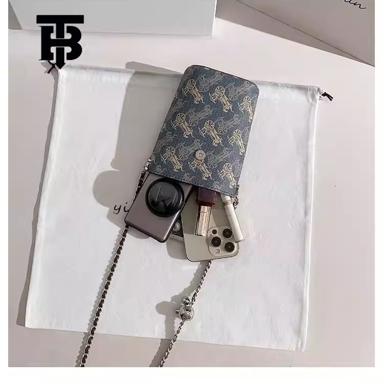 TB Luxury Bag BHULAMTE Designer Bag Summer Retro Chain Phone Bag For Women Crossbody 2024 New Small Shoulder Bag Exquisite Texture Super Popular Mini 