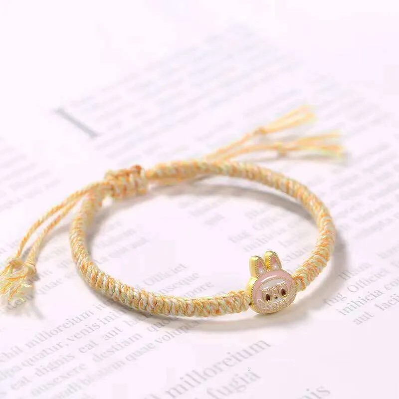 Cartoon Fashion Cute Gift Girlfriend Gold Accessories Handmade Braided Rope Pull Bubu Bracelet Chain
