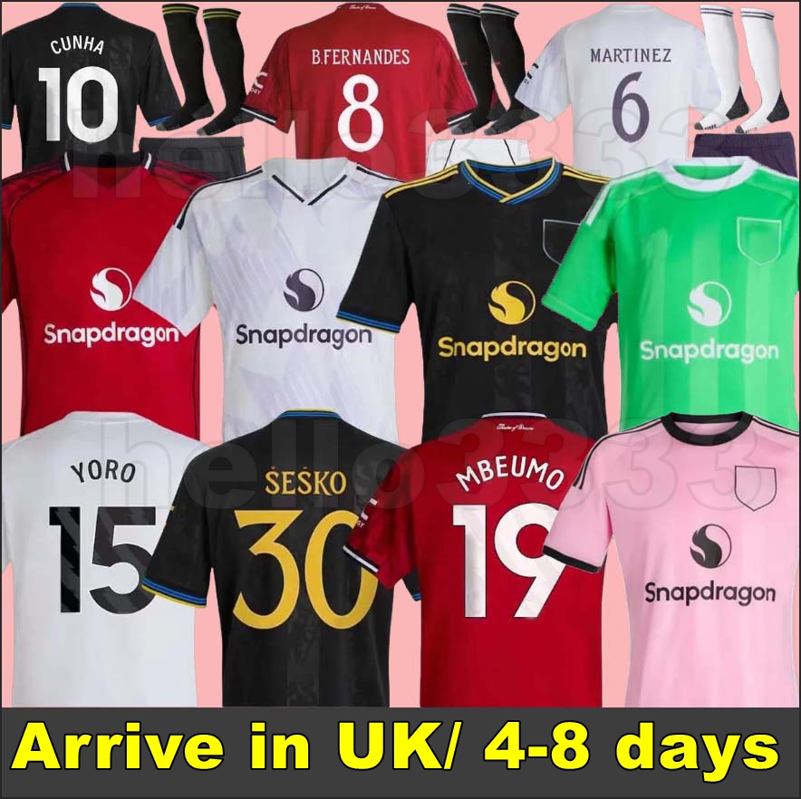 2025 DE LIGT HOJLUND MAINOO MOUNT football shirt Soccer Jersey Pre match Stone Roses MARTINEZ CASEMIRO B. FERNANDES 24 25 26 kit kids tops YORO DORGU Mount AMAD CUNHA999