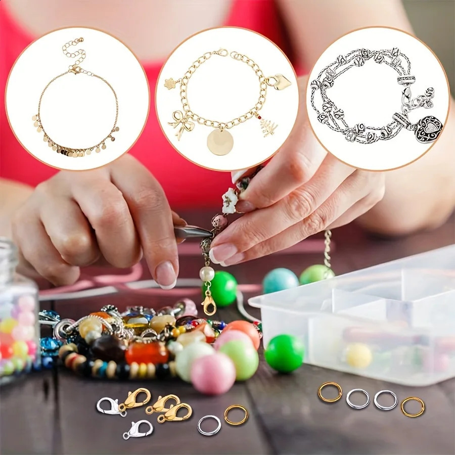 1set Box Gold Silver Lobster Clasp Open Jump Rings For Jewelry Making Bracelets Necklaces Hooks Chain Clre DIY Accessories 250828