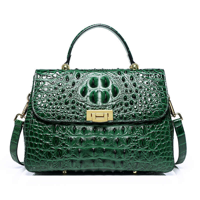 New Crocodile Pattern Women's Genuine Leather Ladies Shoulder Crossbody Bag Top Layer Cowhide Handbag