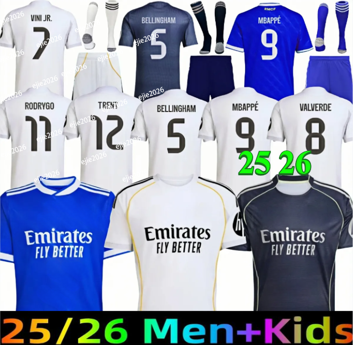 25 26 MBAPPE BELLINGHAM soccer jerseys RONALDOREAIsMADRIDs VINI JR REAL ENDRICKrealsmadridVALVERDE 2025 football shirts fans player