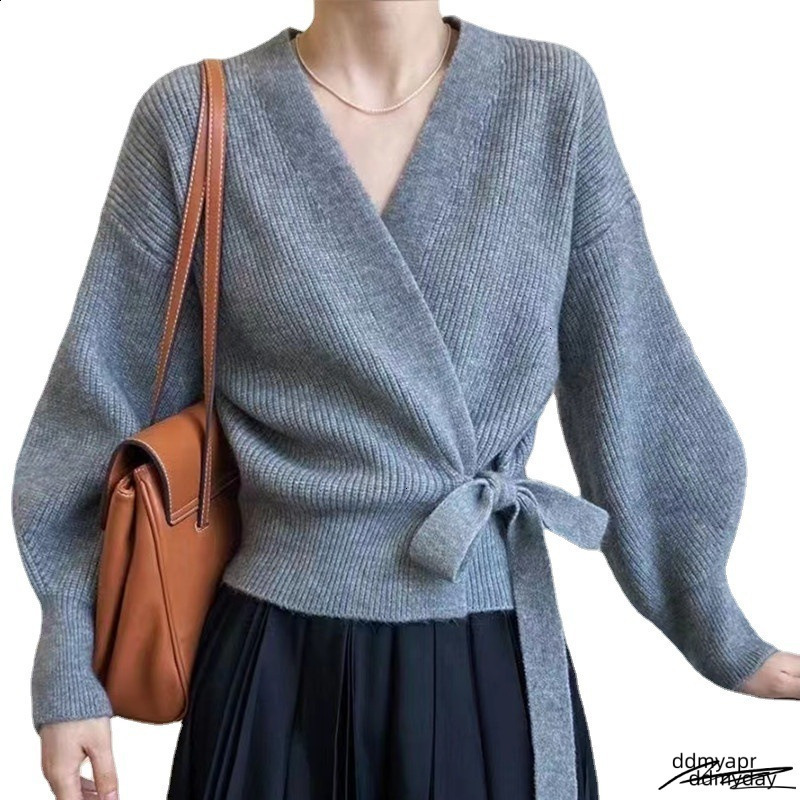 Irregular Cashmere Sweater For Women In Autumn And Winter High-End Button With Wool Cardigan Fashionable Knitted Ultra-Thin L065 241230 ddmyday ddmyda