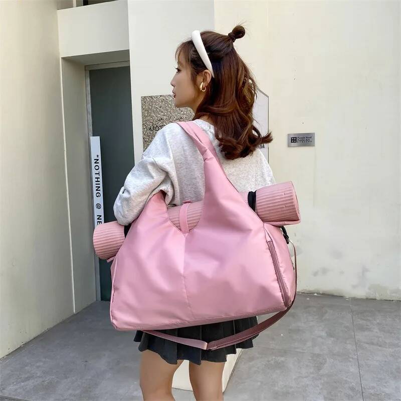 New Women Large Capacity Yoga Fiess Travel Swimming Handbag Shoulder with Shoe Compartment Dry and Wet Storage Bag high-quality
