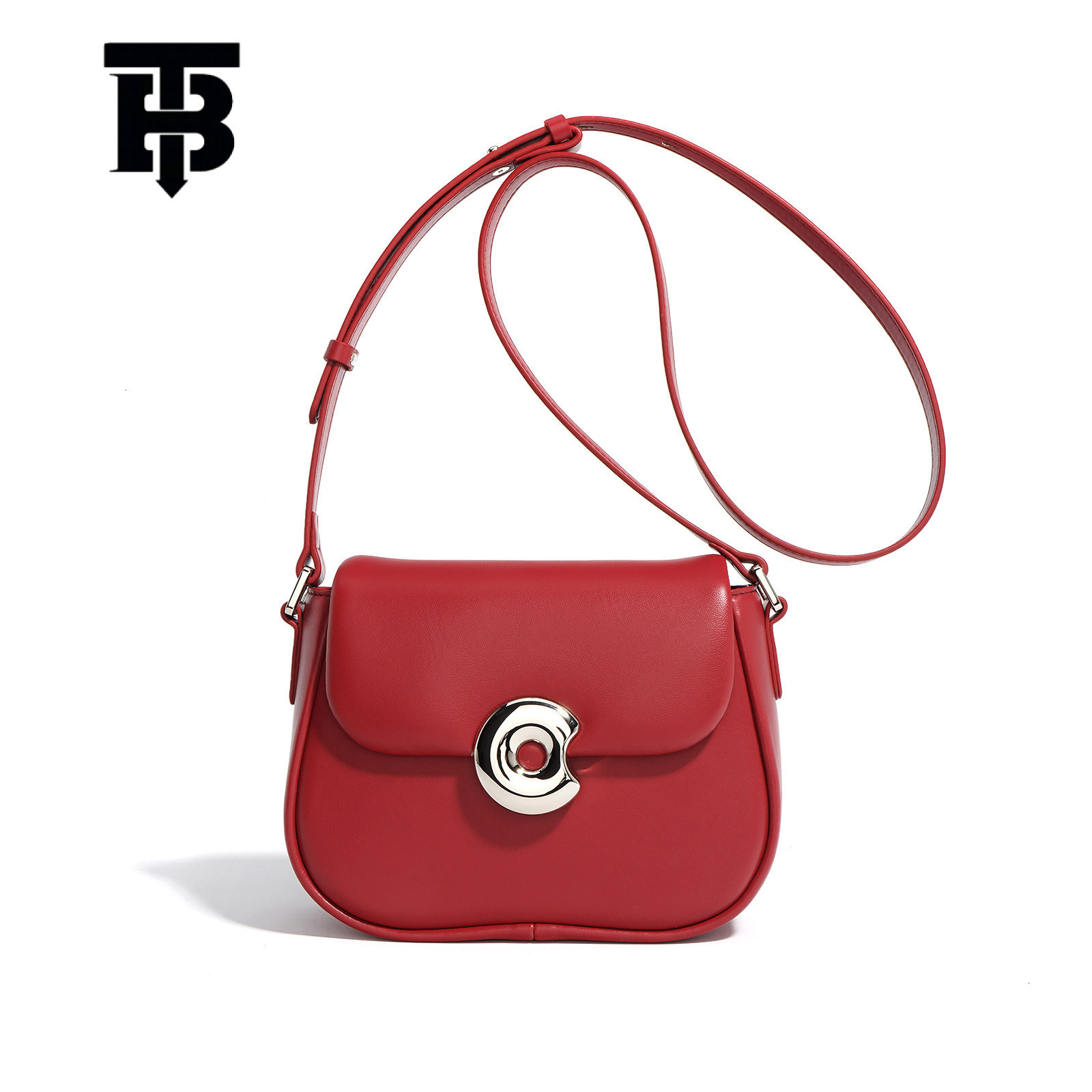 TB BHULAMTE Designer Bag New Genuine Leather Saddle Bag Crossbody Trendy Bag Niche Luxury Bag Texture Shoulder Bag Commuter Versatile Phone Crossbody 