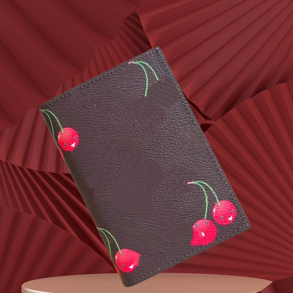 10A Now mirror quality card holder wallets cardholder holder mens wallet designer woman coin purses passport set bags clip small luxury wallet men scene cherry Gift
