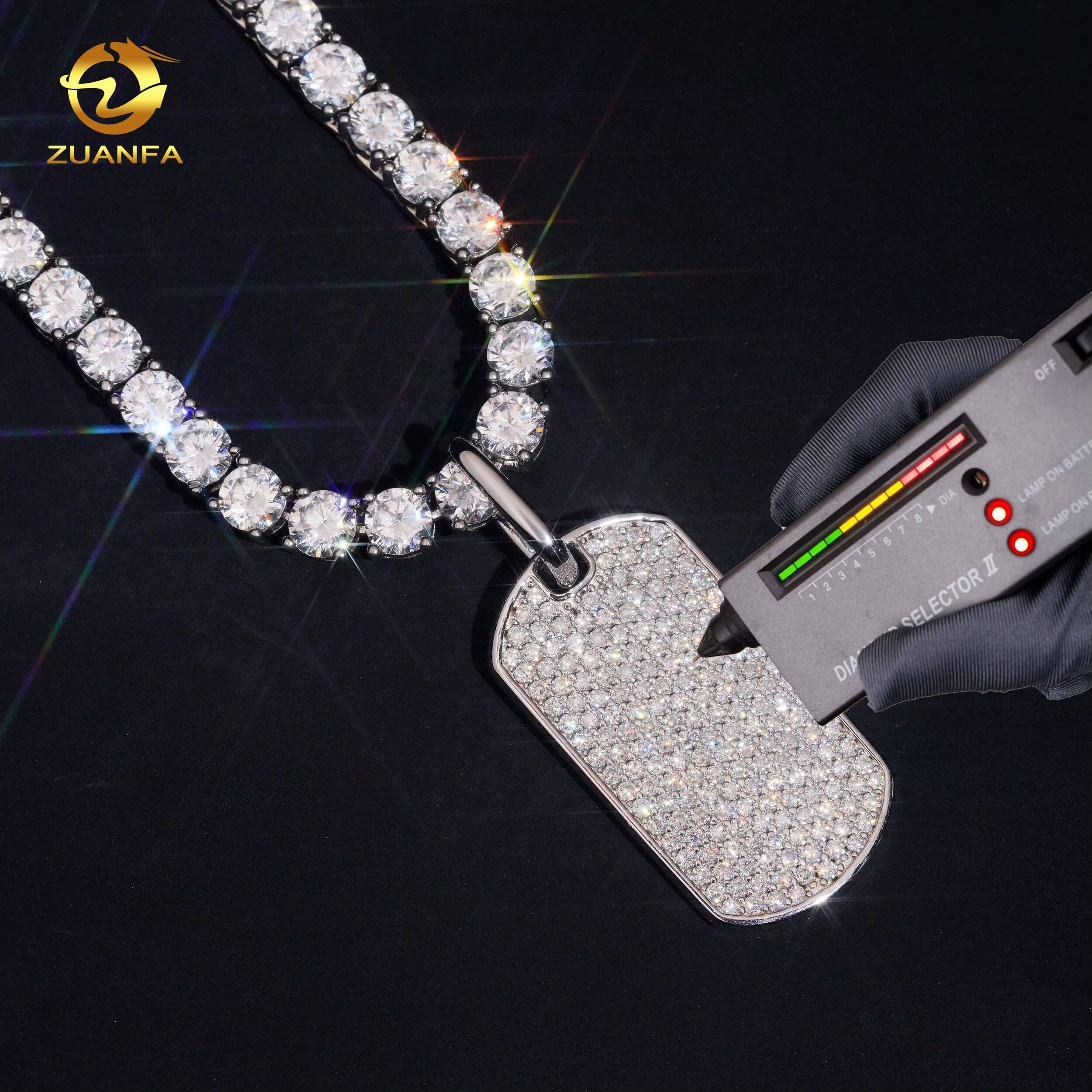 925 Silver New Design Moissanite Small Charm Pendants Hip Hop Jewelry Iced Out Fashion Pendant Tennis Necklace Set for Gift