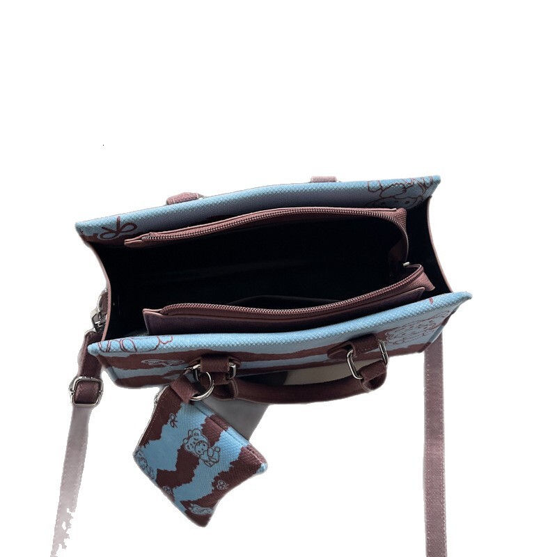 Designer's popular leopard print women's crossbody bag 2025 new retro cartoon handbag fashionable multifunctional shoulder bag