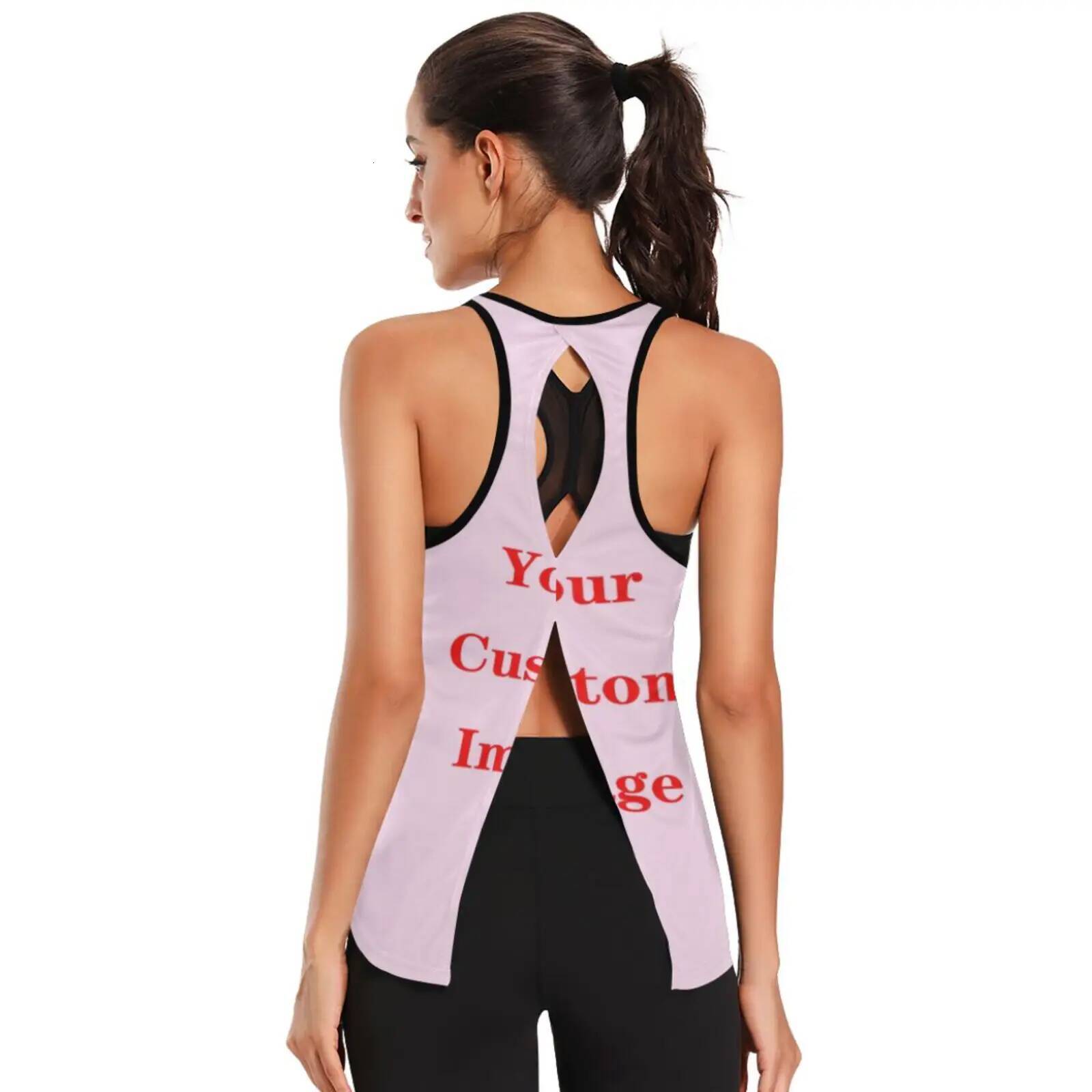 2025 Gym Women's Sports Custom images Backless Shirts Sleeveless Yoga Tops Fiess Running Quick Dry Tank Crop Top