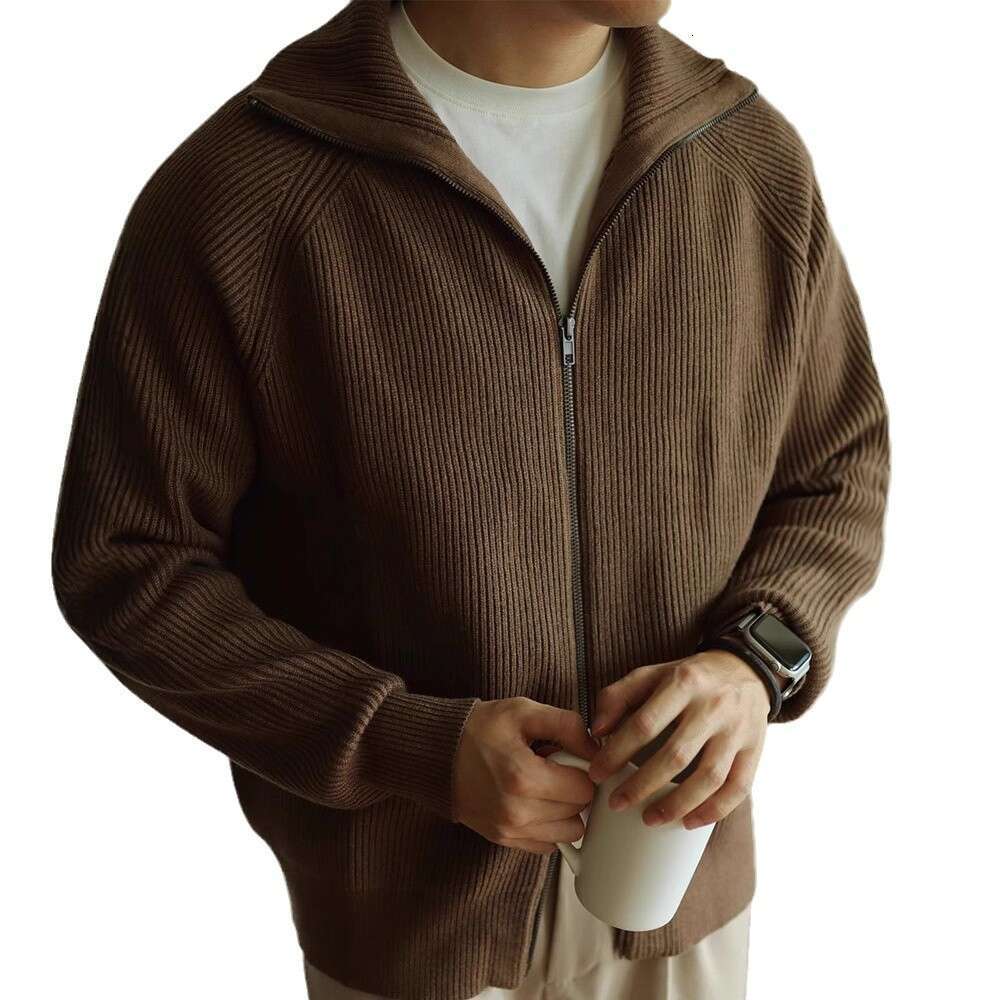 Men's sweater cardigan Casual Knitted Cardigan Sweater Men's 2025 Autumn Winter New Loose Trendy Zipper Jacket Top
