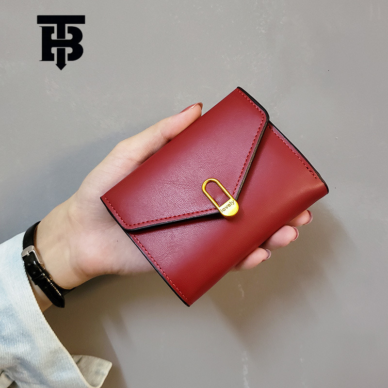 TB BHULAMTE Designer Bag Ins New Love Simple Women's Wallet Short Style 70% Off Small Wallet Women's Coin Purse Luxury Bag Card Holder Leath