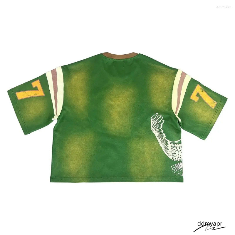 Men's Dress Shirts ddmyday American Retro Gothic Fashion Summer Casual Hip-Hop Splicing T-Shirt Personalized Street Sports Top