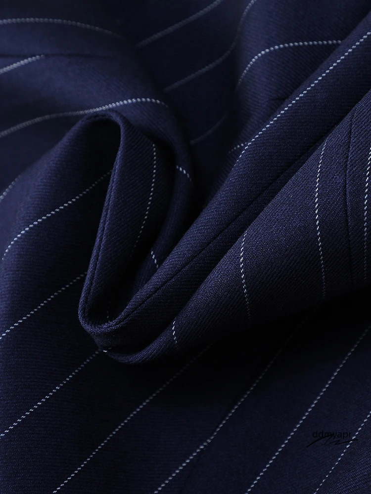 Fashion Autumn Winter Pants Blue Striped Ddmydec Womens Work Clothes Jacket And Trouser Formal 2-Piece Set 241130 Ddmydec Ddmydec Ddmydec Ddmydec