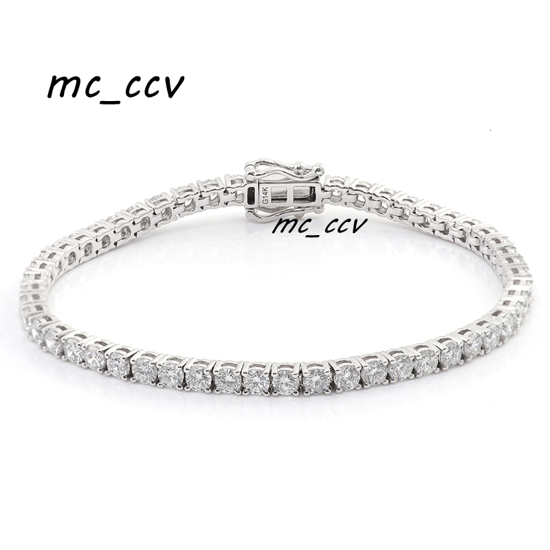Special Bracelet Hip Hop Jewelry Double White Gold Row Moissanite Diamond Iced Out Tennis Chain Moissanite Tennis Bracelet