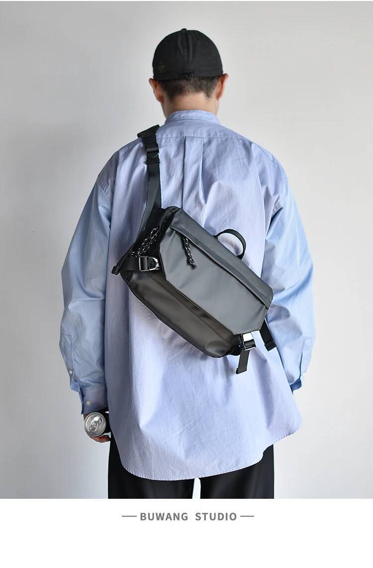 Causal Nylon Zipper Shoulder Japanese Style Teenager School Sling Streetwear Men Travel Commuter Crossbody Bag high-quality