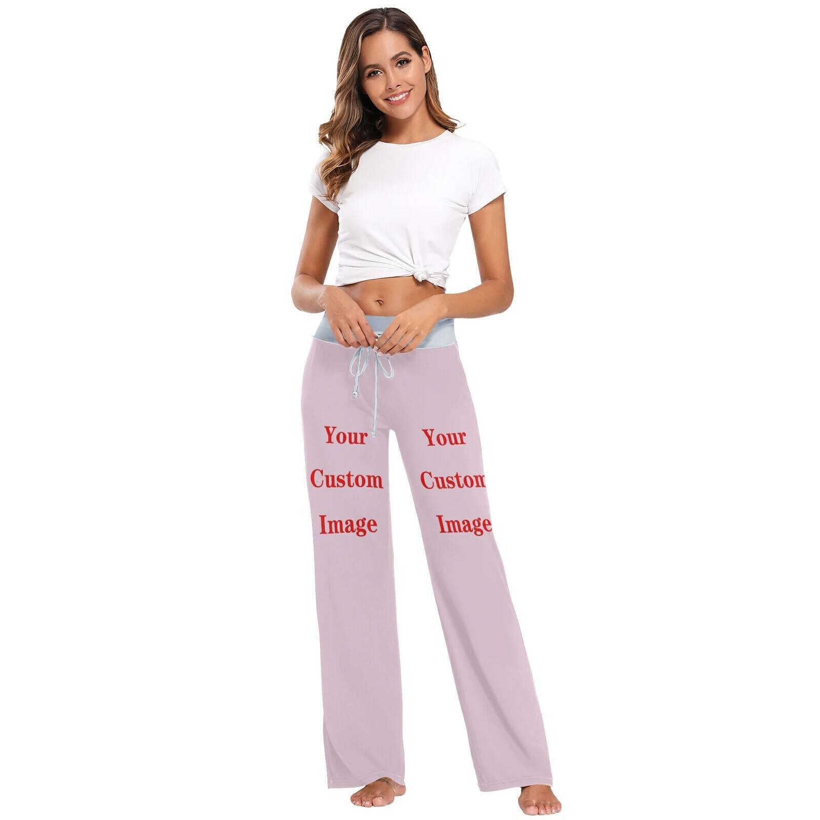 Drawstring Sleep Bottom Women Long Pants Loose Size Home Pamas Custom pattern Sexy Casual Pant Spring Summer Fashion Sleepwear
