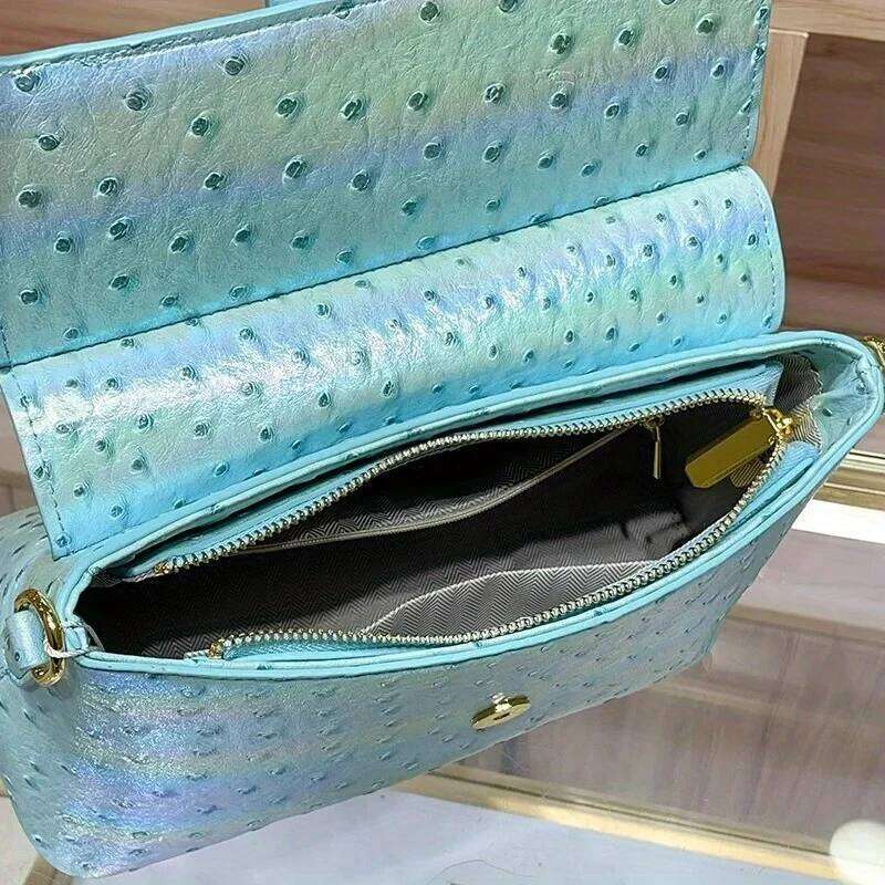 Dia-Encrusted Ostrich Patterned Texture Handbag For Women In 2025, A New Cross-Fashion Single-Shoulder Crossbody Bag