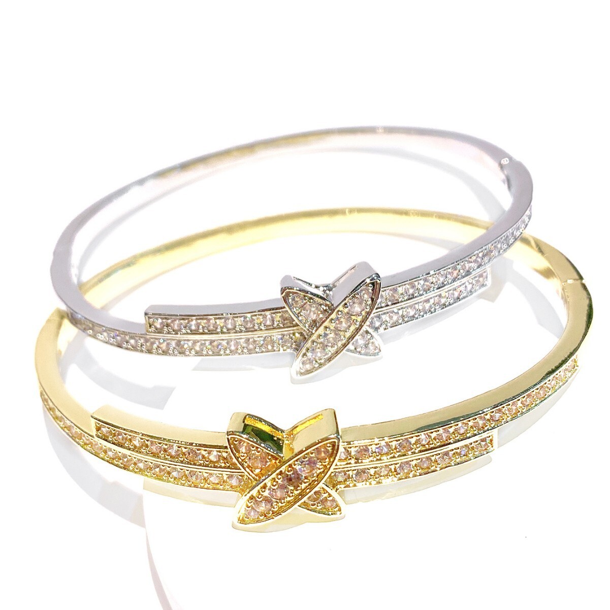 Luxury Brand Designer Jewelry 18K Gold Cross Bracelet For Women With Copper Micro Inlay, Platinum Plated K Gold, X Inlaid With Diamonds, Fashionable A