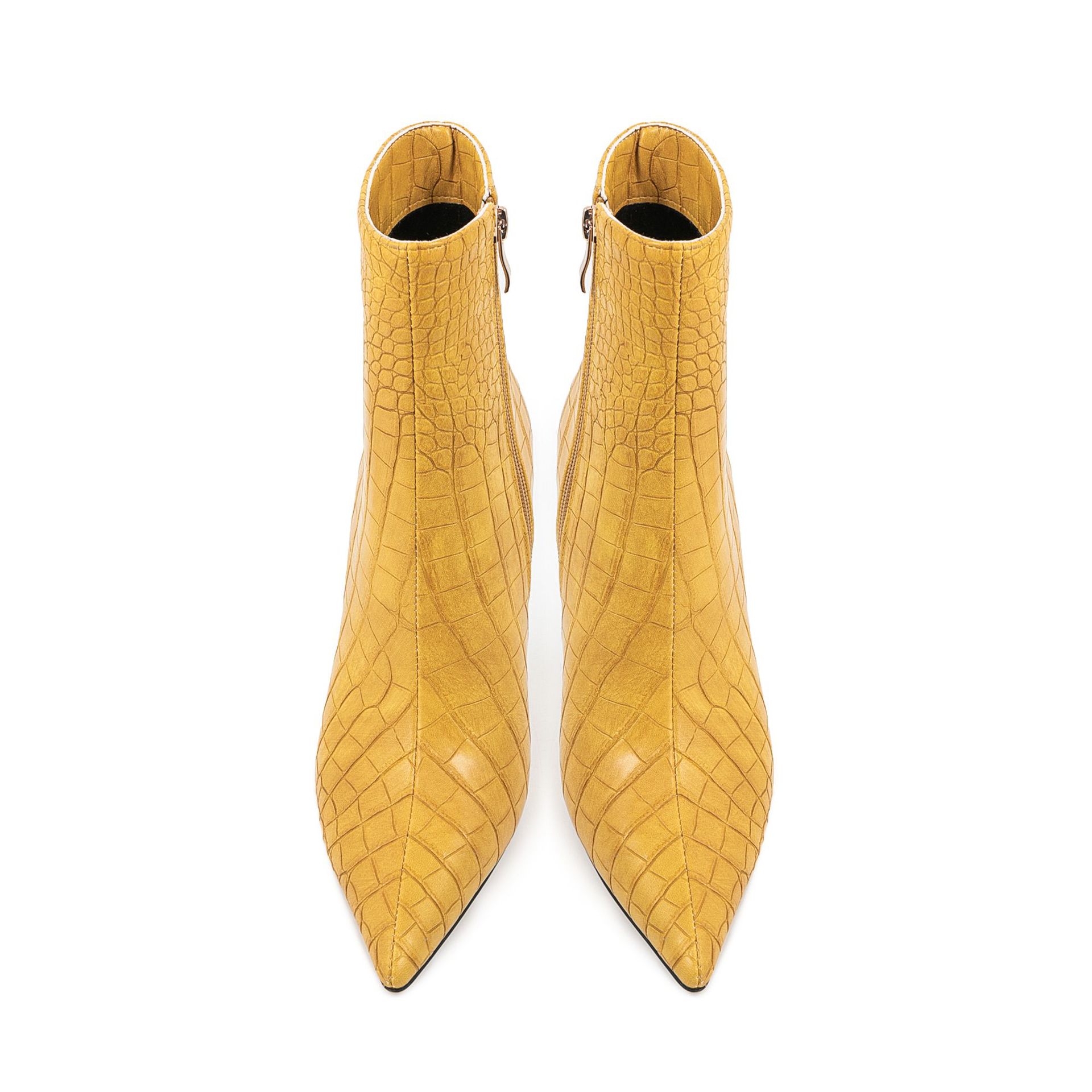 Chengdu Handmade Stone Texture Pointed Toe Ankle Boots - Chunky Heel Martin Boots (4 Colors) Fashion Runway Boots