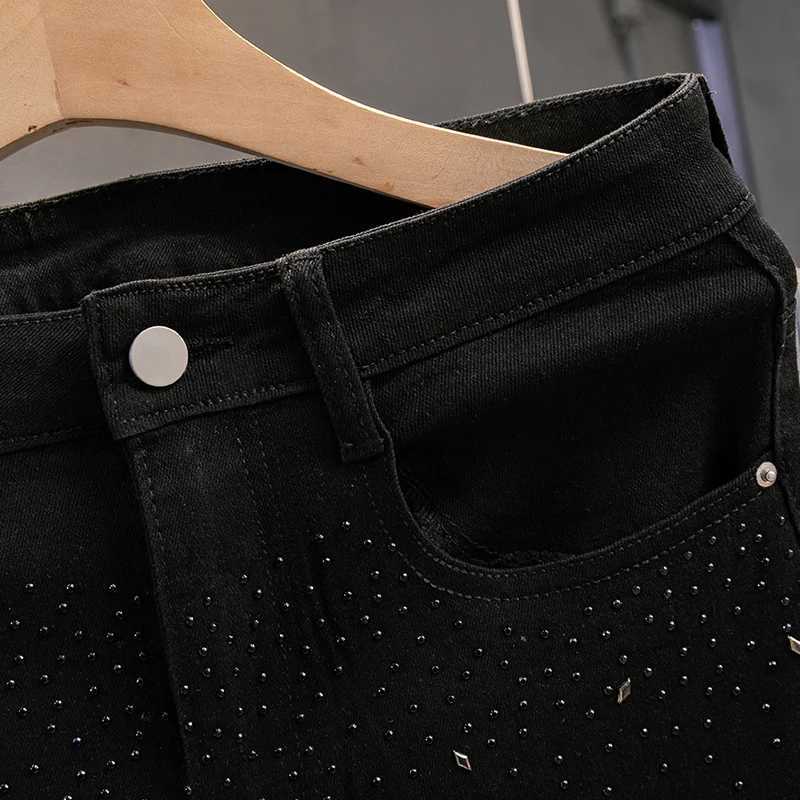 Elastic Slim Fit Mens Jeans Summer Trendy Brand Star Nine Points Small Foot Pants Mens Casual Long Jeans Low Waist Button C W250905