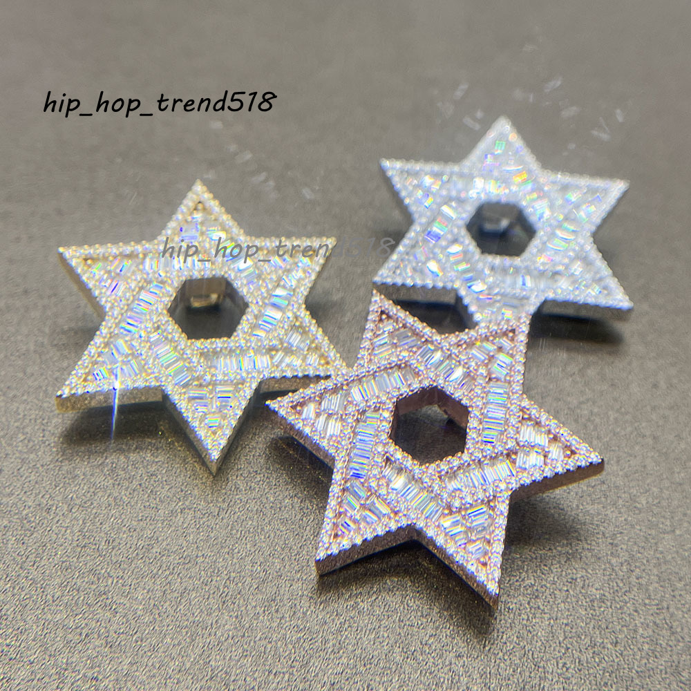 Hip Hop Jewelry Pass Diamond Tester VVSmoissanite Diamond Moissanite Pendant Necklace 925silver Pendant for Menwomen