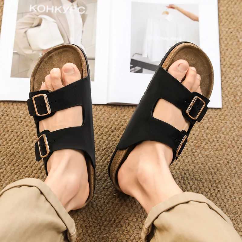 Fashion Mens Suede Mules Slippers New Women Clogs Cork Insole Sandals with Arch Support Outdoor Beach Slides Home Men Shoes W250905