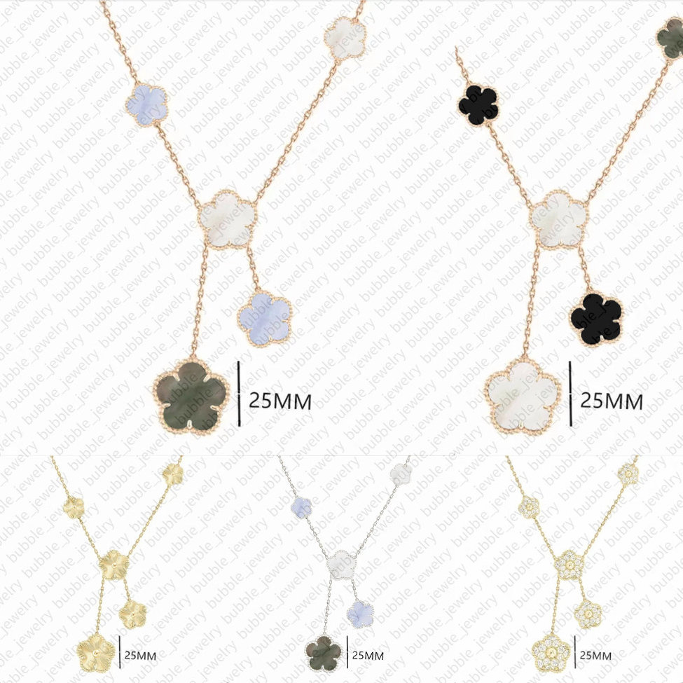 4 clover necklace jewlery designer for women 18k gold necklace 5 lucky flower 25MM red agate 925 sterling silver jewelry pearl necklace high end jewelry luxury gifts