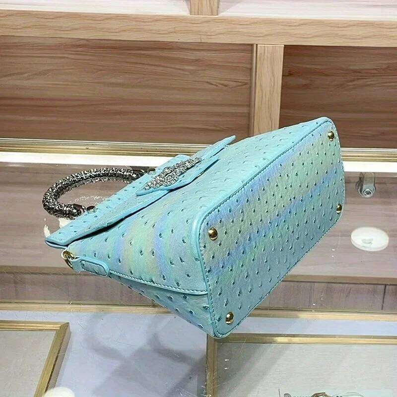 Dia-Encrusted Ostrich Patterned Texture Handbag For Women In 2025, A New Cross-Fashion Single-Shoulder Crossbody Bag