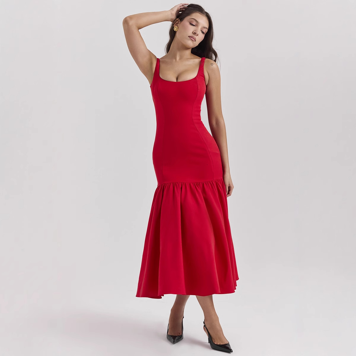 Long Strap Backless Loose New Style Elegant Womens Fashion 2025 Trendy Summer Dress with Highend Feel