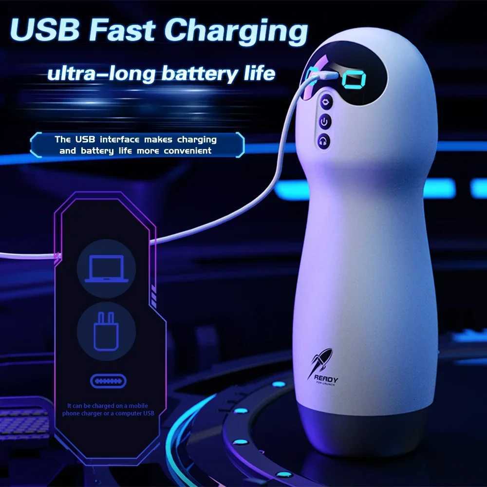 10 Frequency Automatic Male Mastubator Vibration Blowjob Machine Masturbation Sex Toys Adult Goods for Men Masturbate SuppliesXJ250905