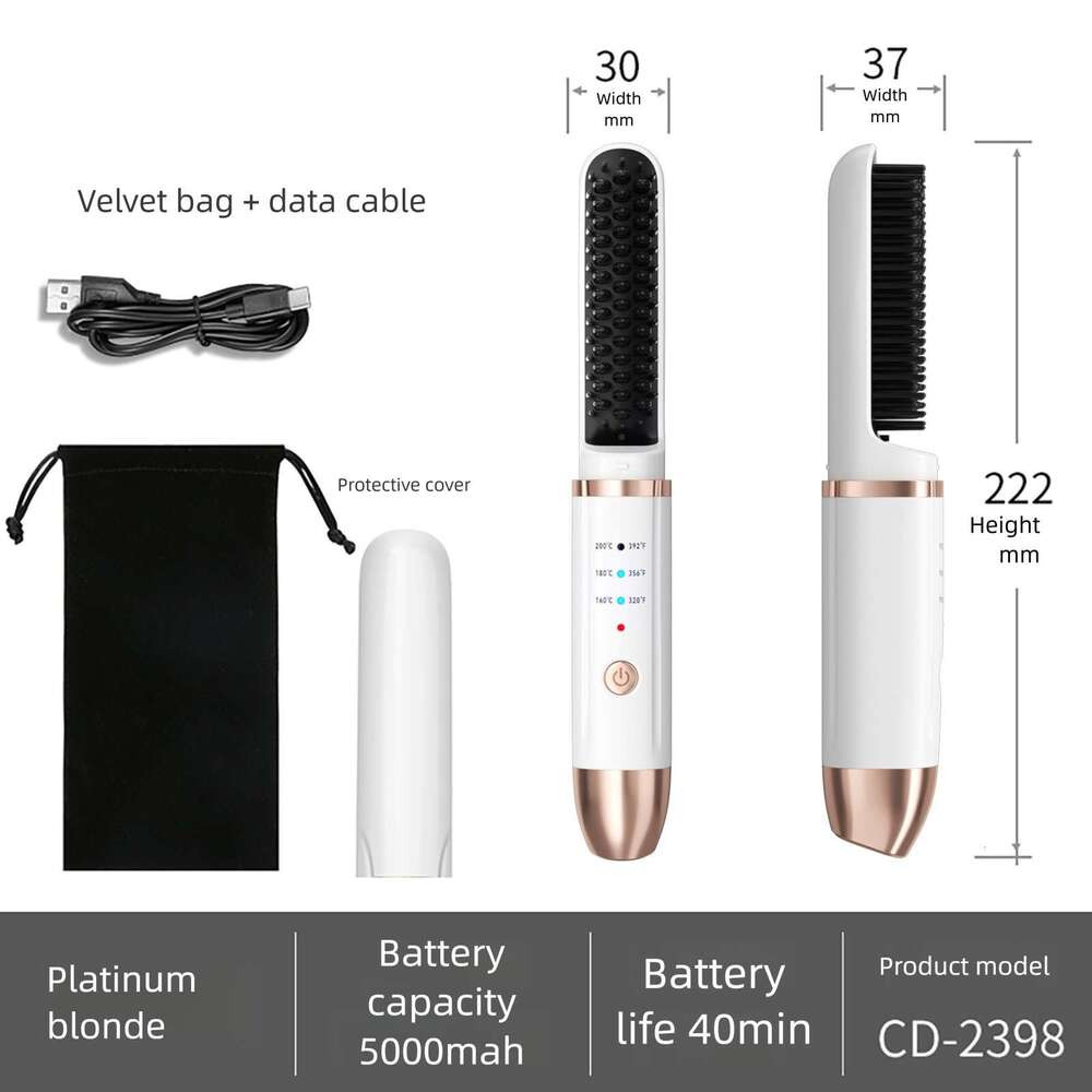 Designer Brand Korean Men S S Beard Portable Home Multifunctional USB Wireless Base Dual Purpose Rechargeable Straightening Comb