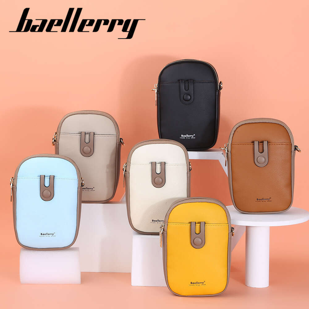 New BAELLERRY Crossbody for Women Korean Style Color-Block Zipper Women's Multi-Color Fashion Buckle Phone Bag