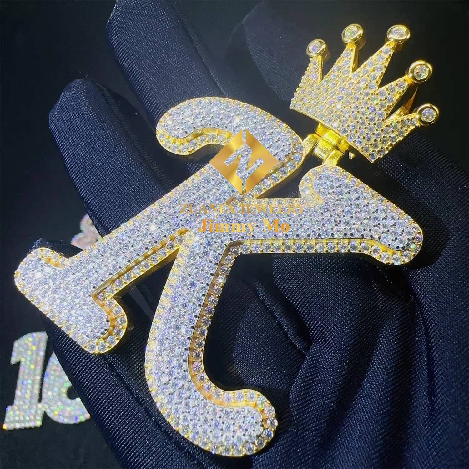 Custom Pass Diamond Tester GRA Certificates Iced Out Hip Hop Jewelry VVS Moissanite Diamond Initial Letter Pendant Necklace