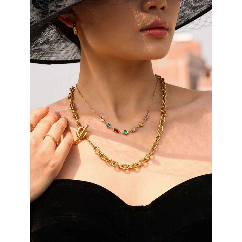 Nivora Hip Hop O Chain Stainless Steel For OT Clasp Pendant Retractable Choker Necklace Women No Tarnish Jewelry