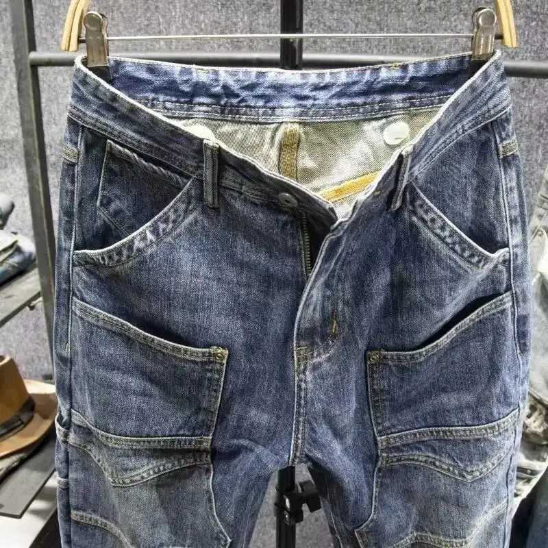 Spring Autumn 2025 Slim Casual Pencil Pants for Men New Korean Style Workwear Jeans Loose Straight Harlan Vintage Long Trousers W250905