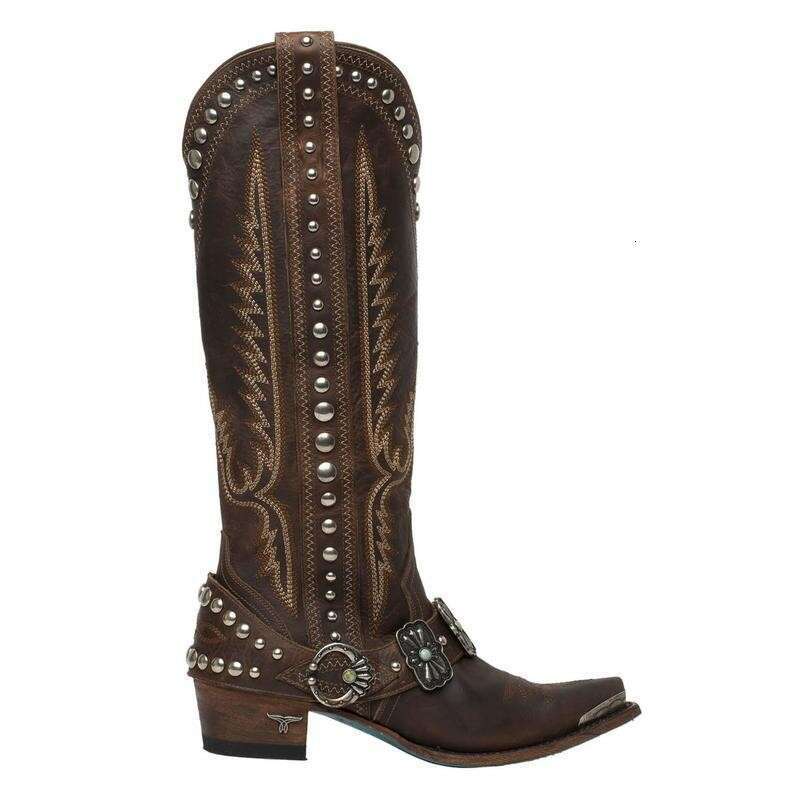 Autumn Winter New Knight Western Style Women's Competitive Cowboy Large Size Long Boots