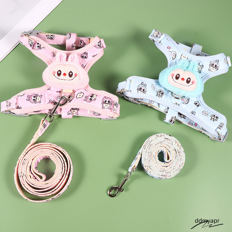 Labubu Dog And Leash Set, Step-In Soft Mesh Puppy Cats Harnesses Vest With Cute Doll Decorations, Breathable Designer ddmyday Harness For Pomeranian, 