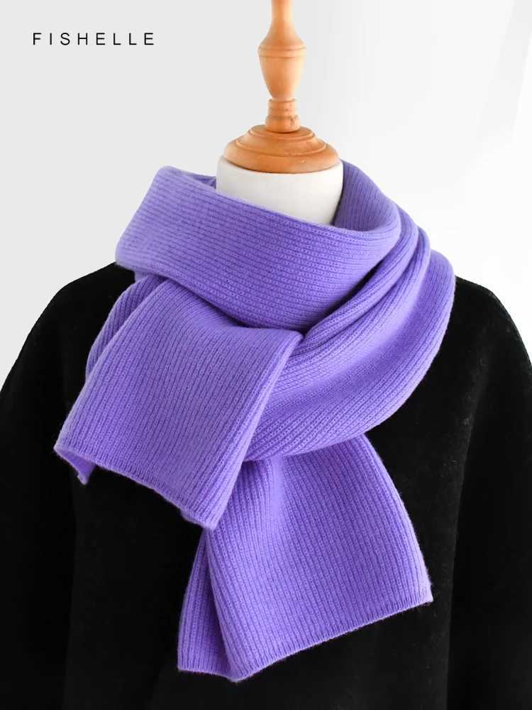 Purple series cashmere scarf winter female wool scarves knitted womens wrs soft warm shl thick la luxury gifts shortXJ250905