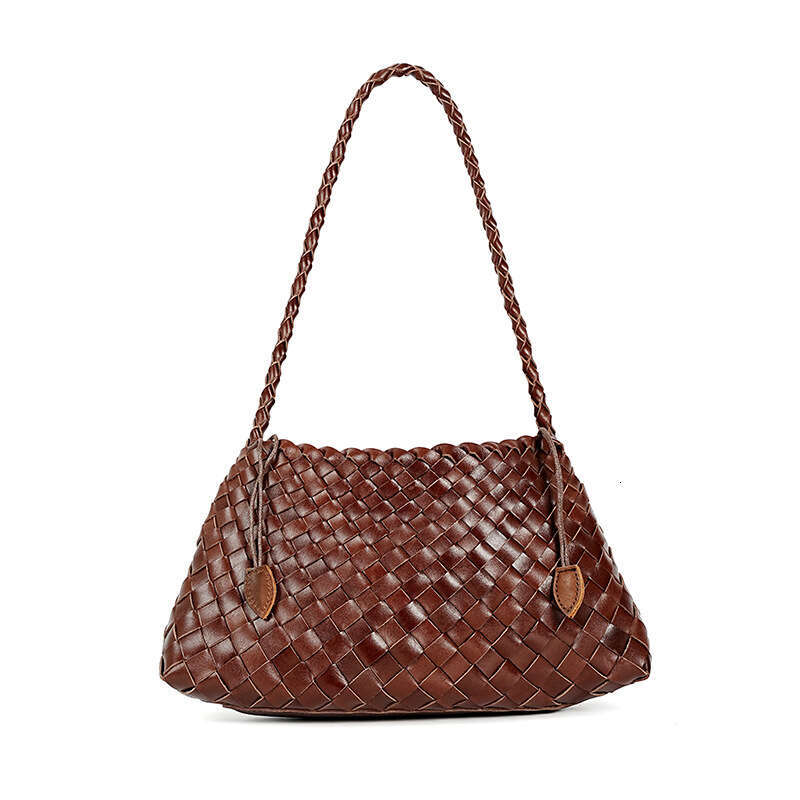 Designer Bags high quality New genuine leather bag, luxury cowhide woven underarm bag, pure hand-woven retro single-shoulder bag, French style vegetab