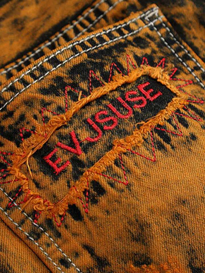 Retro trend motorcycle mens straight jeans W250905