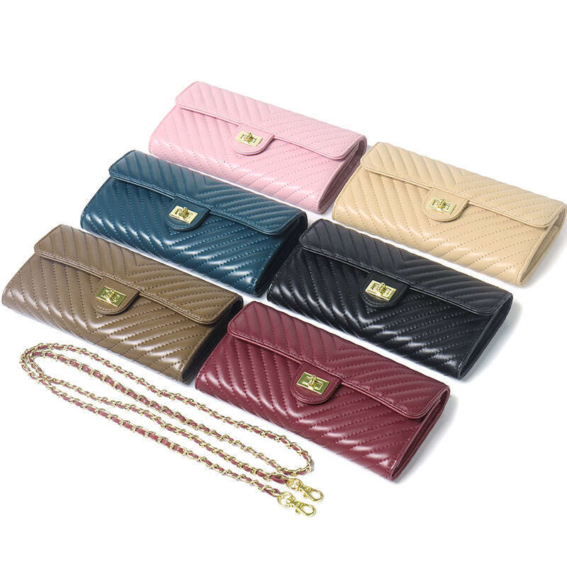 DHpet_wholesale Genuine Lamb Leather Crossbody Phone Purse Vintage V-Stitch Embroidery Multi-Function Wallet Bag with Detachable Strap