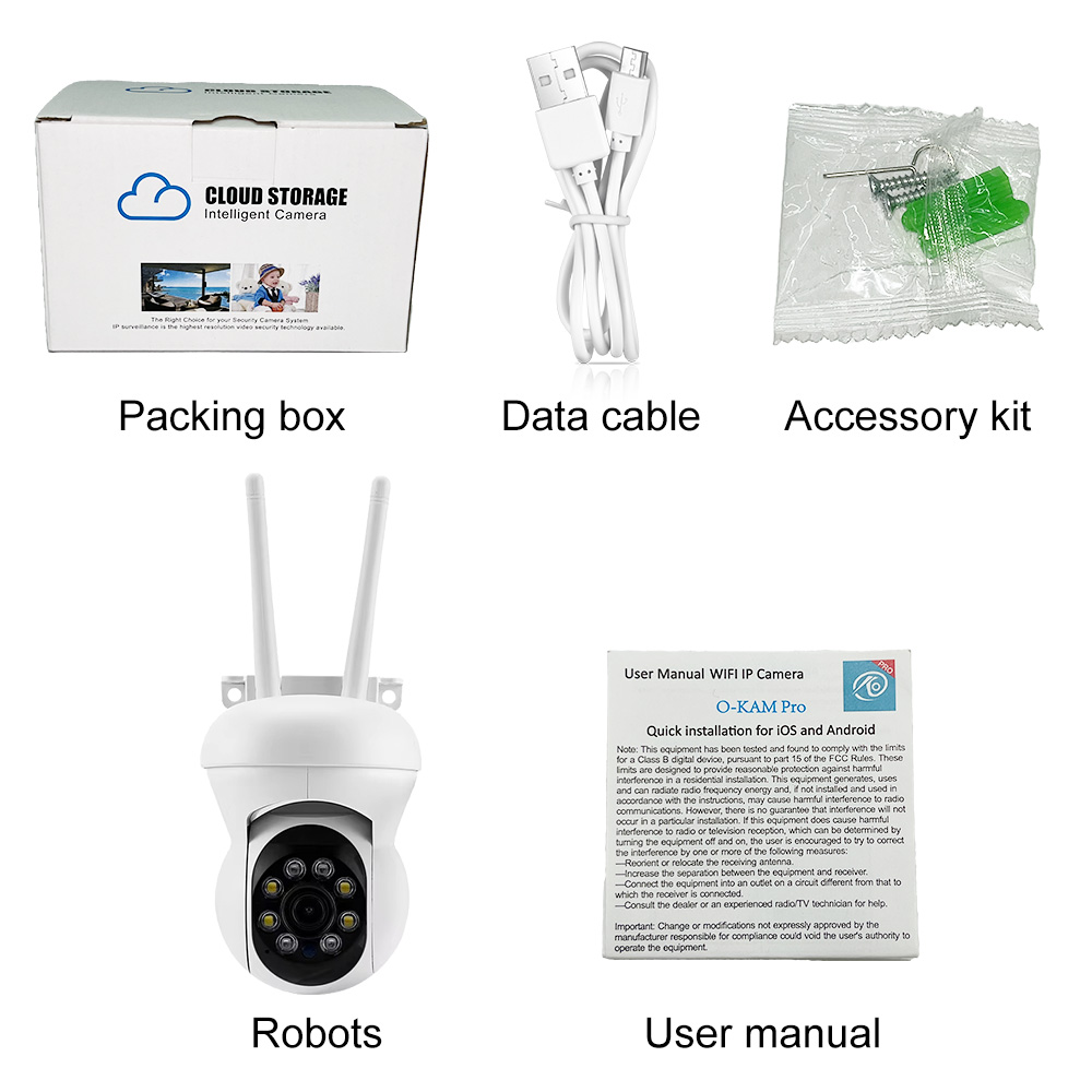 HD 1080P Surveillance, Panoramic Full Color Night Vision Outdoor Smart Security Camera PTZ 360° Rotation White