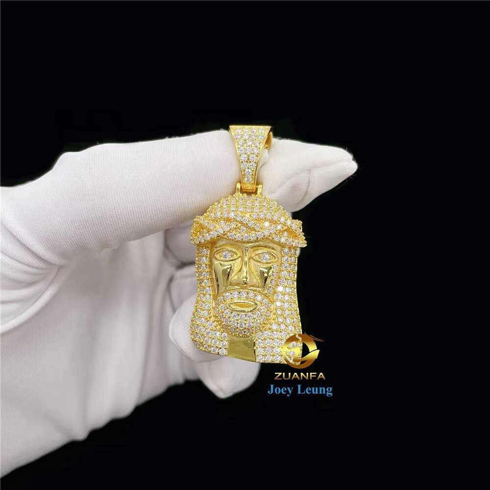 Fine Jewelry Sterling Silver 925 Iced Out Diamond Pendant VVS Moissanite Hip Hop Fashion Jesus Pendant