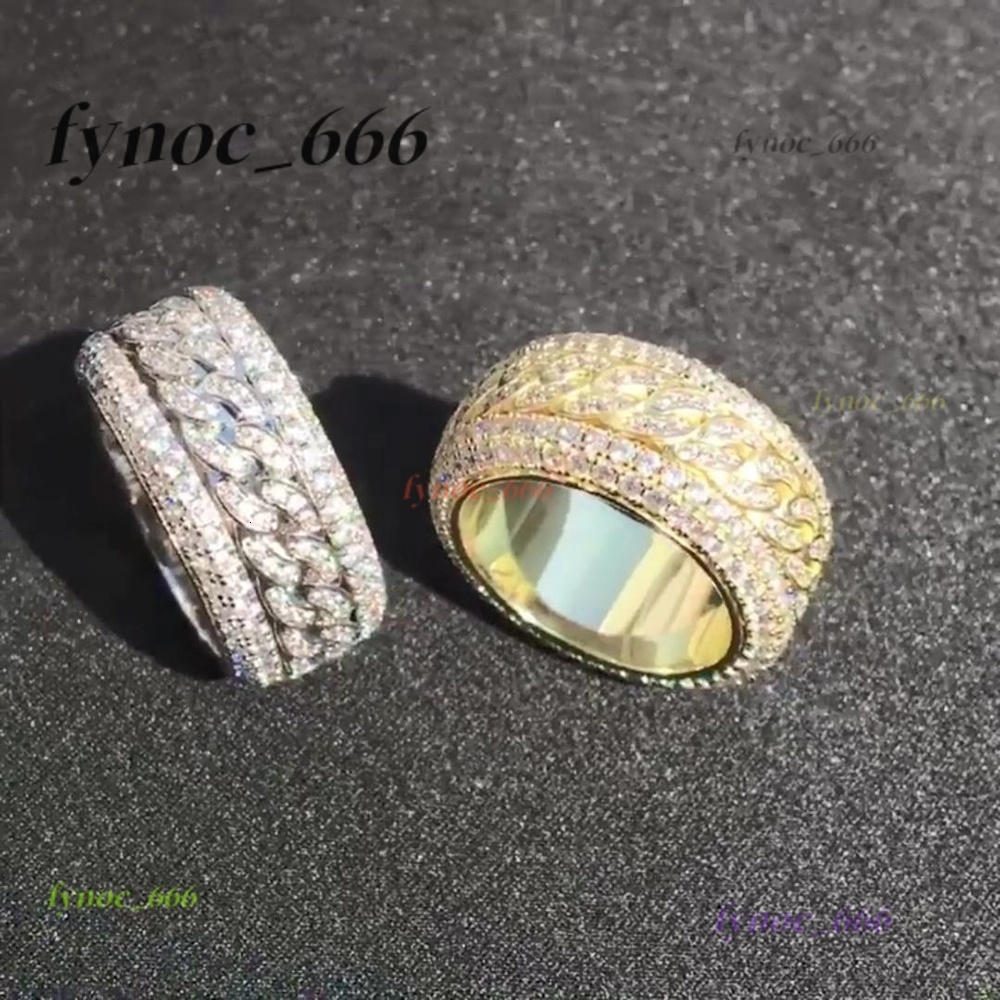 Hip Hop Morganite With Swivel Cuban Ring New Cuban Rotatable Ring