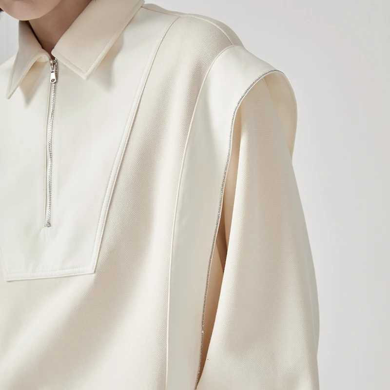 K712W 61 combed cotton Autumn and winter new womens longsleeved sweatshirt colorbloCKed pullover top CloTHing Z250905