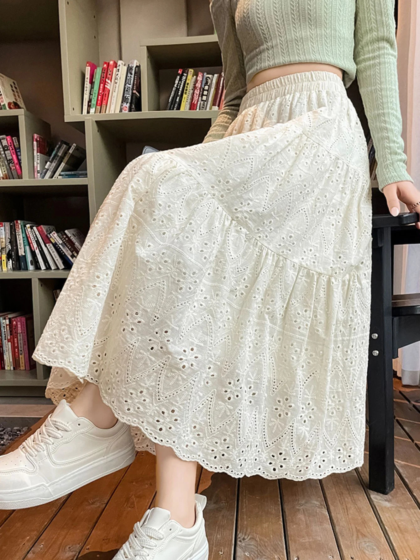 Sweety In Dresses Summer Pleated Long Skirts Girl Aline Elastic Waist Fairy Tiered Skirt Women Solid Color Womens 250905