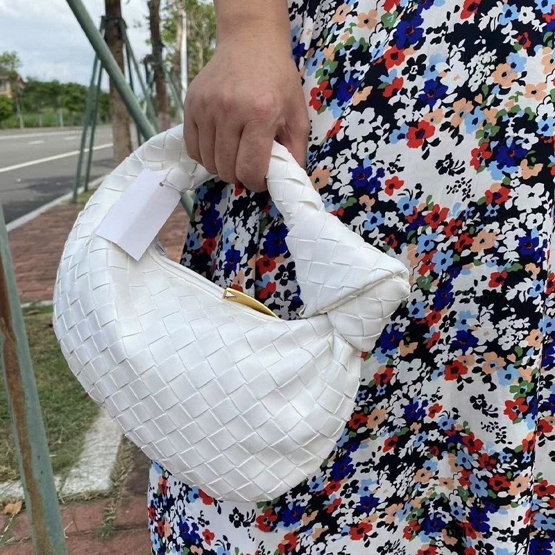 Brand Designer Women Woven Hobo Candy Real Knotted Satchel Cloud Bag Dumplings Knitting Handbag Evening Bags Tote 01